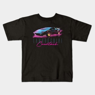 Lamborghini Countach -- Vaporwave Aesthetic Design Kids T-Shirt